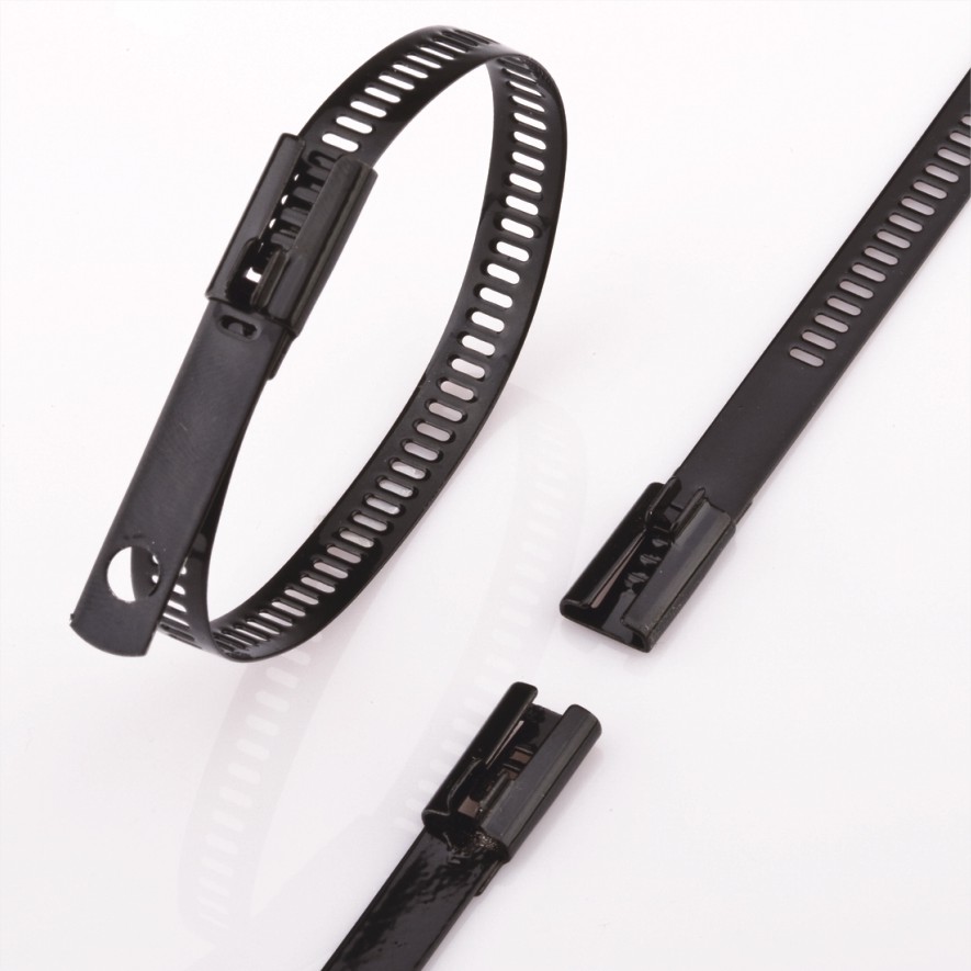 Roestvrijstalen kabelbinders - Ladder Multi-Lock polyester gecoate banden